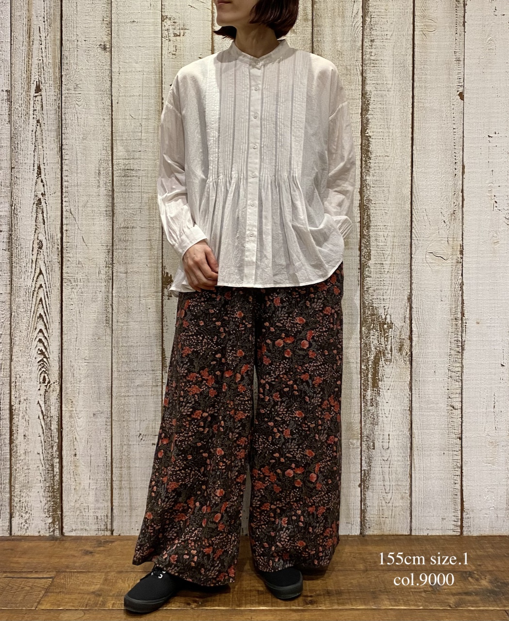 NSL25561(シャツ) 60s CAMBRIC PLAIN BANDED COLLAR PINTUCK SHIRT