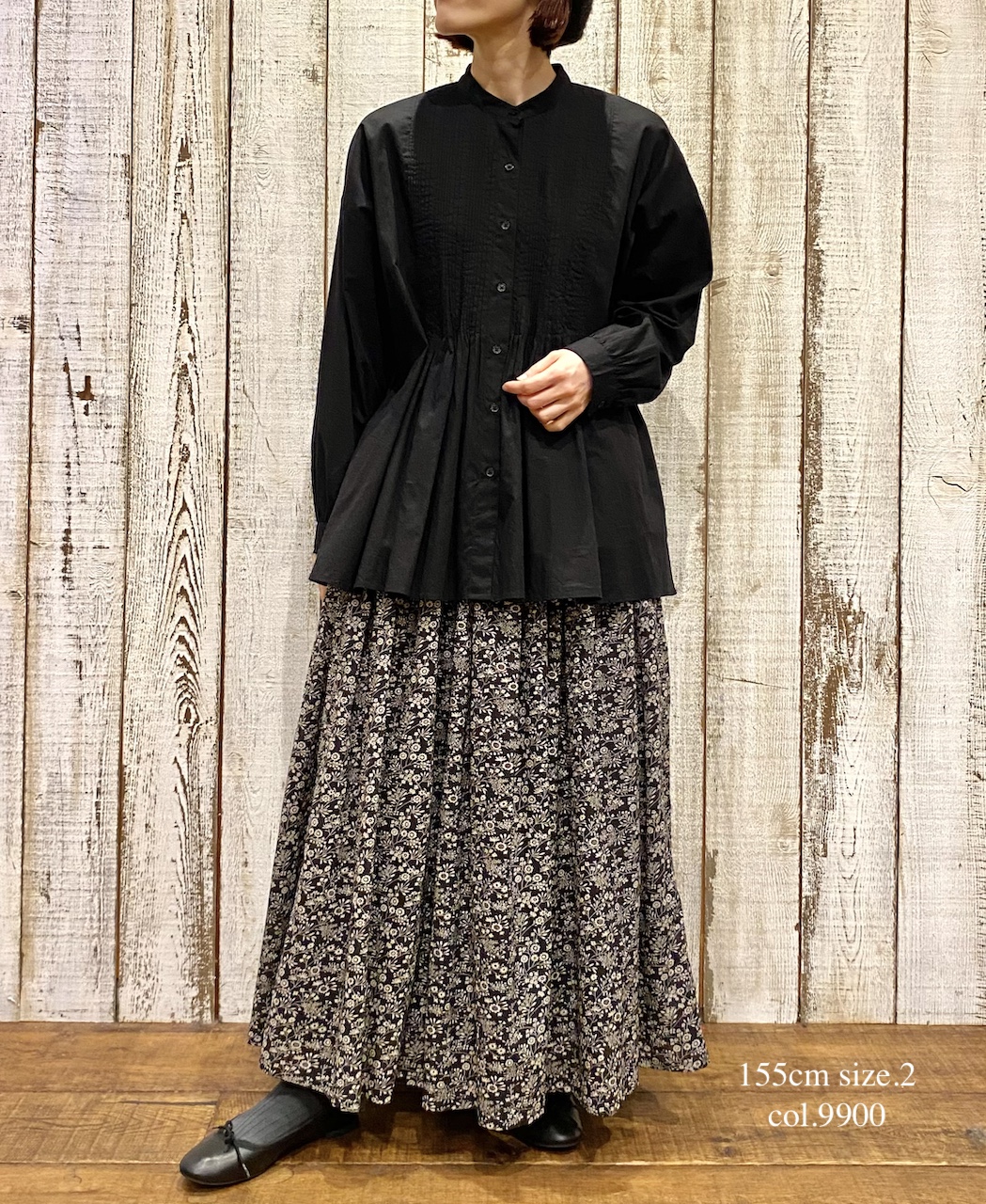 NSL25561(シャツ) 60s CAMBRIC PLAIN BANDED COLLAR PINTUCK SHIRT