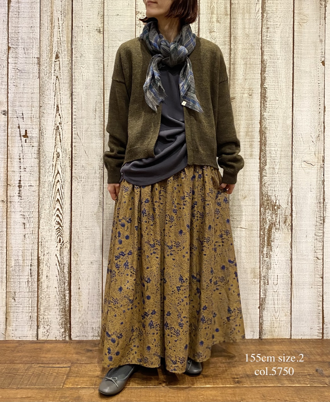NSL25595(スカート) 60s CAMBRIC FLOWER PRINT GATHERED SKIRT