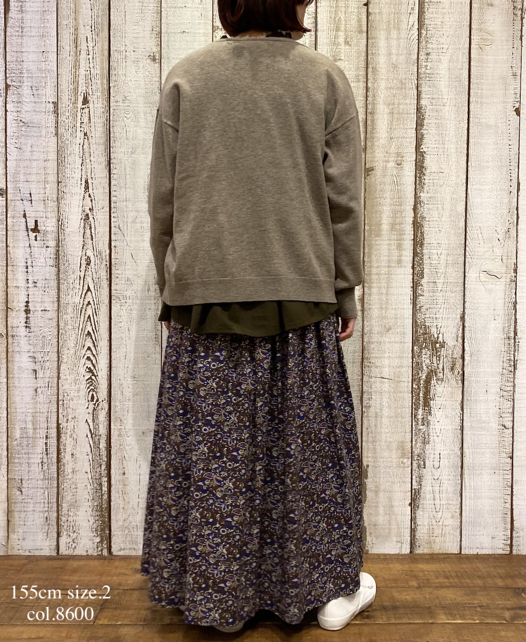 NSL25554(スカート) 40s POPLIN MEDIUM FLOWER PRINT GATHERED SKIRT
