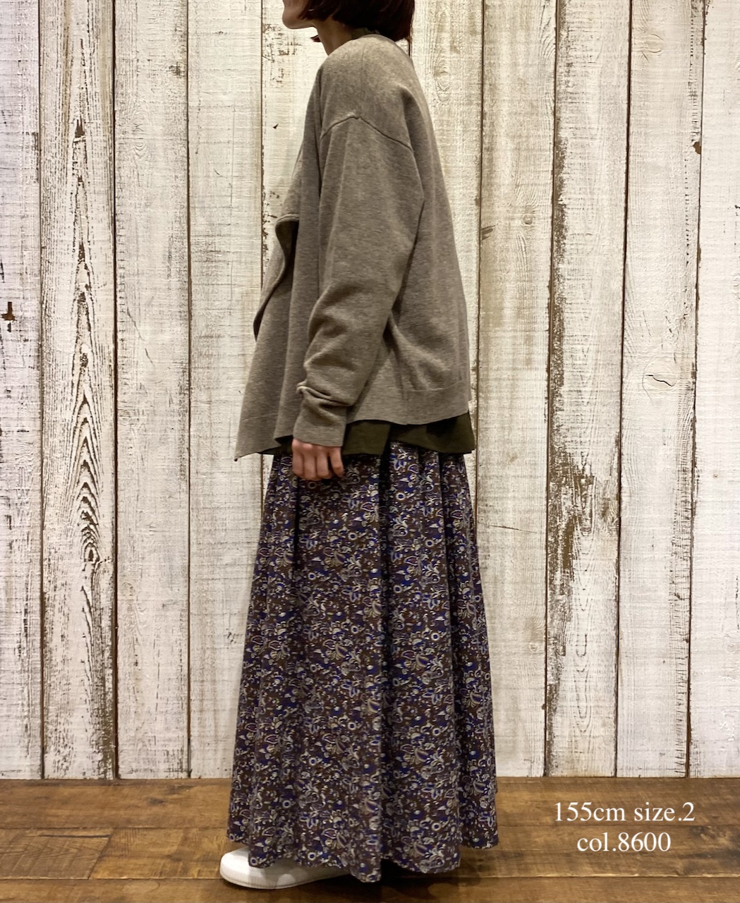 NSL25554(スカート) 40s POPLIN MEDIUM FLOWER PRINT GATHERED SKIRT