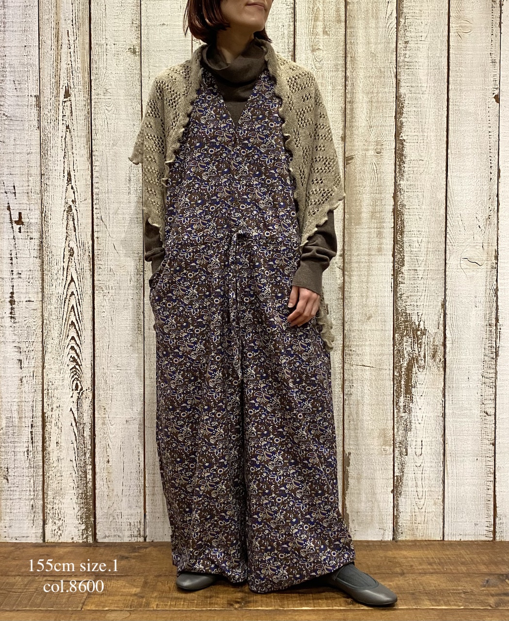 NSL25553(サロペット) 40s POPLIN MEDIUM FLOWER PRINT NO/SL OVERALLS