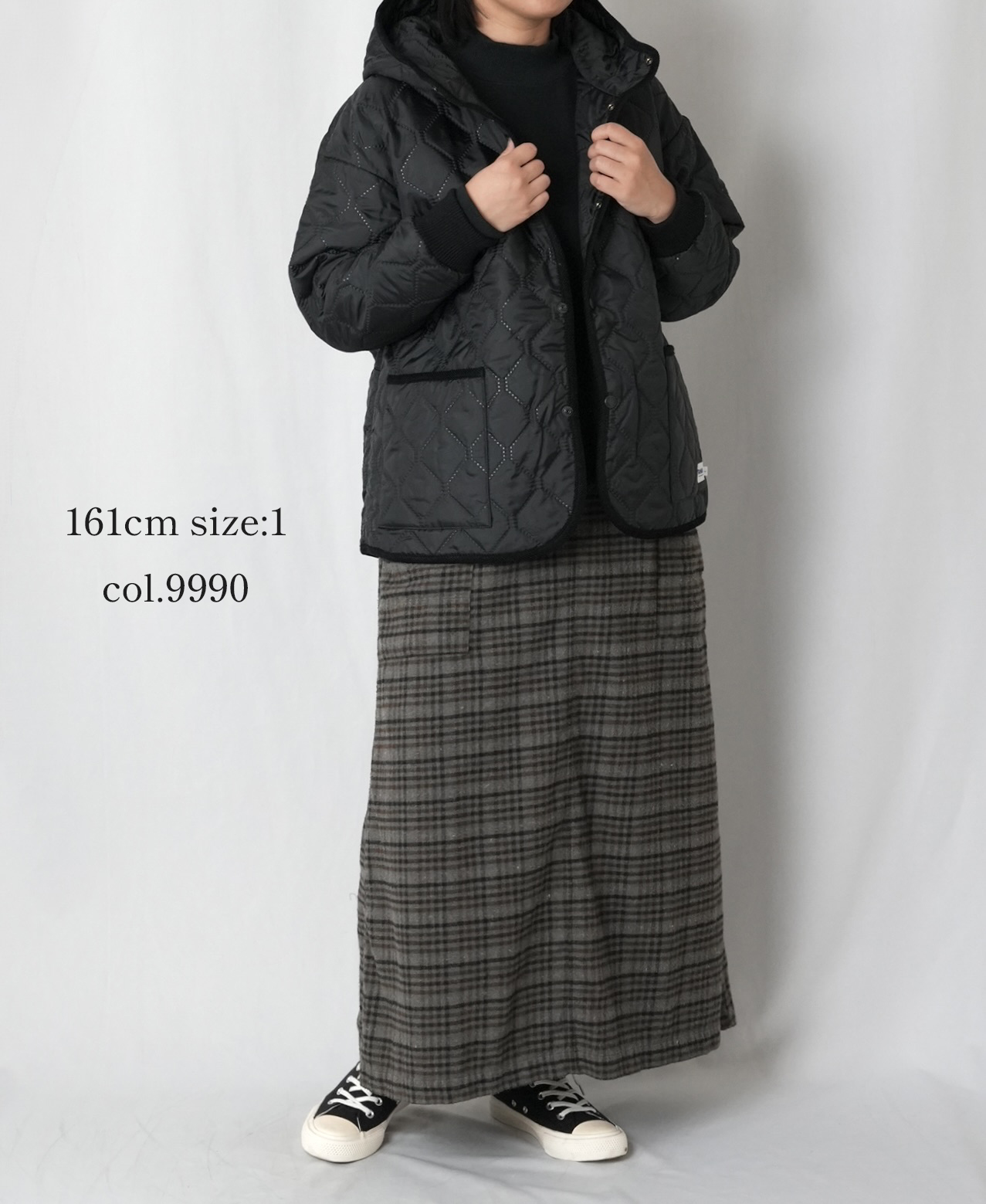 NAM2561PP(ジャケット) PLAIN POLYESTERxPLAIN POLYESTER HEAT QUILT OVERSIZED HOODED JACKET WITH RIBBED CUFF