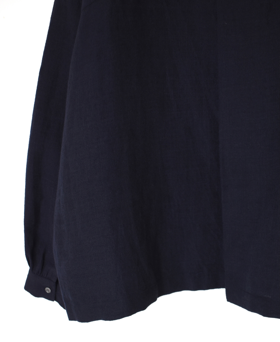 INSL25702(シャツ) WOOL/LINEN PLAIN BOAT NECK PULLOVER WITH BACK SIDE PLEATS