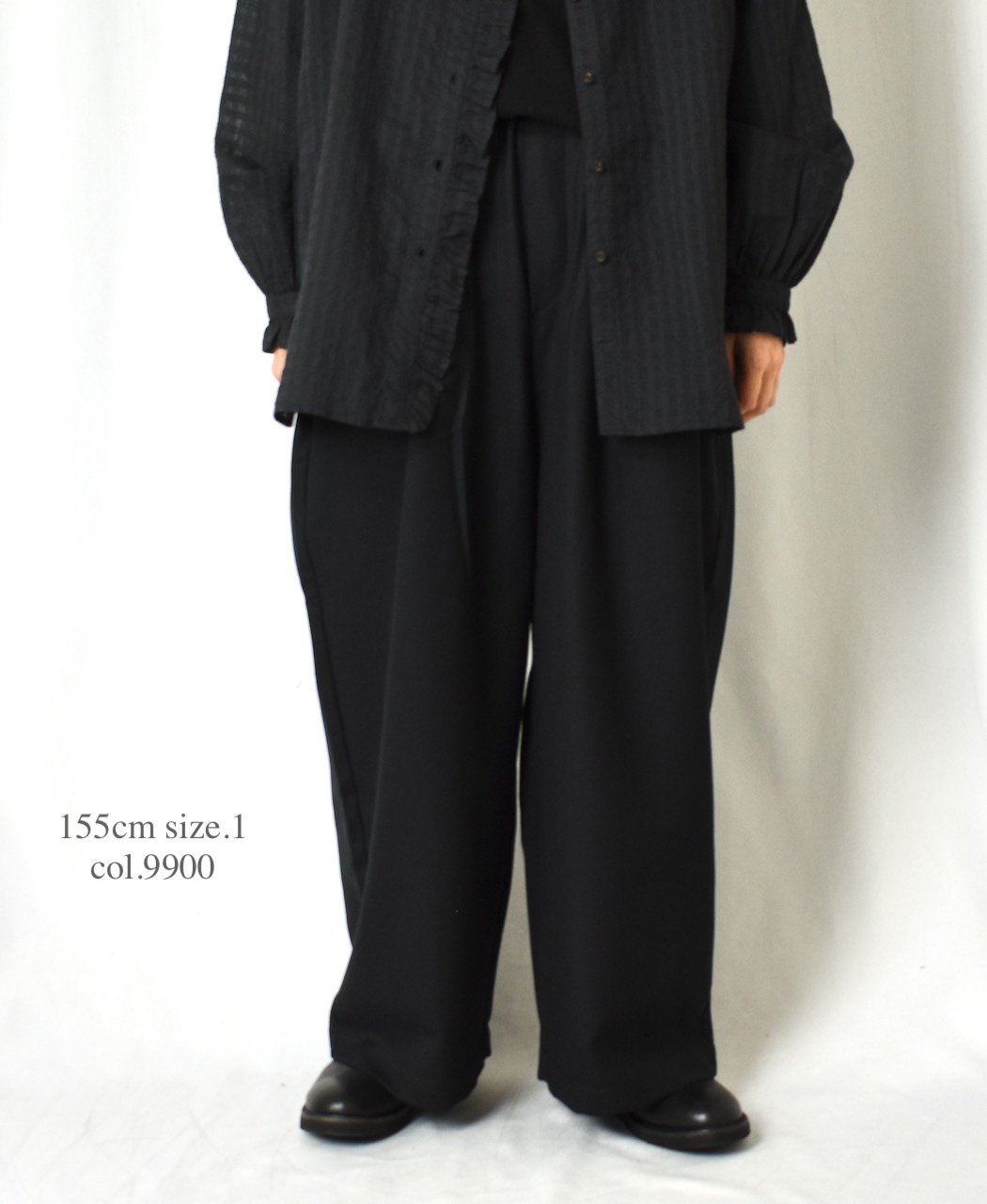 GNMDS2502WS(パンツ) WORSTED SERGE 2TUCK WIDE EASY PANTS