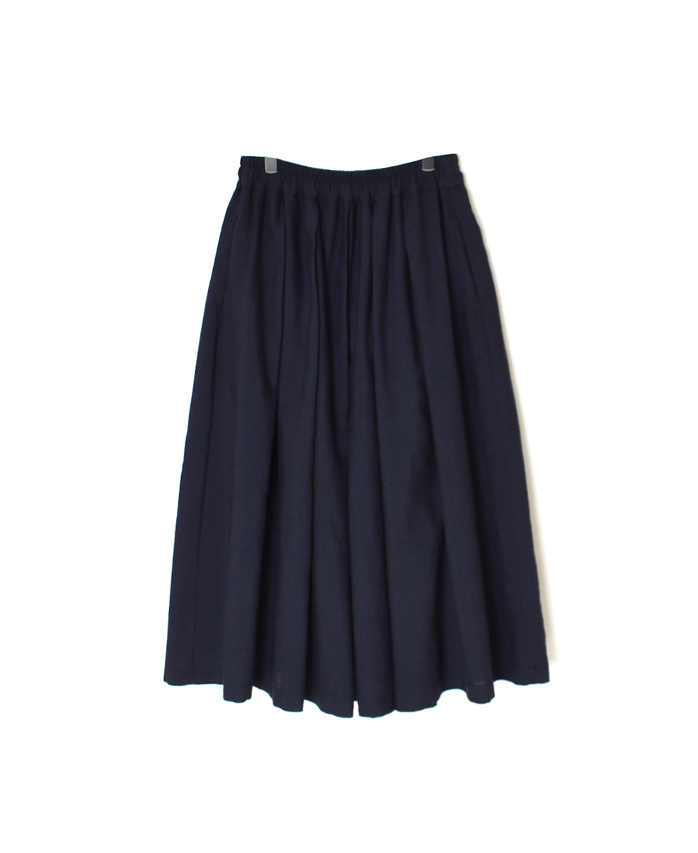 INSL25705(スカート) WOOL/LINEN PLAIN PLEATS EASY SKIRT
