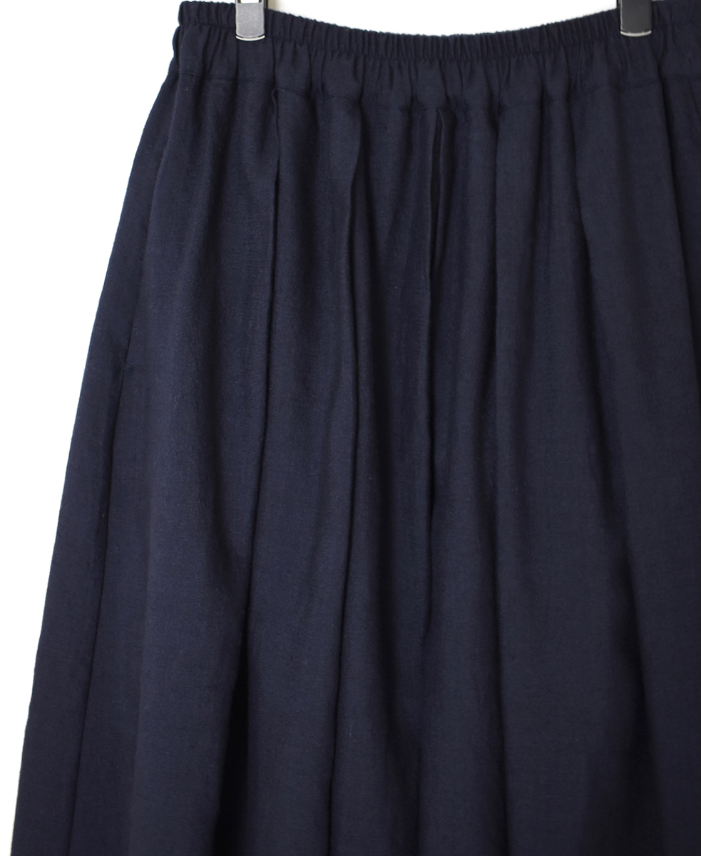 INSL25705(スカート) WOOL/LINEN PLAIN PLEATS EASY SKIRT