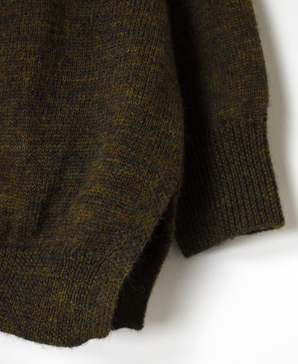 GNSL23801 (カーディガン) 7GG 2PLY PLAIN STITCH COTSWOLDS TURTLE NECK BUTTON CARDIGAN