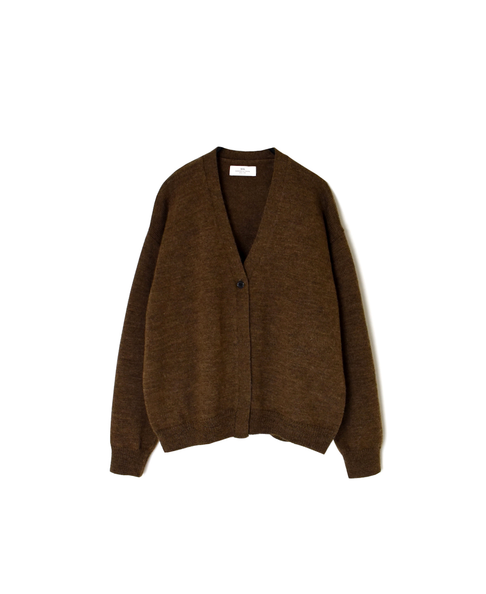 GNSL25501(カーディガン) 7GG 2PLY PLAIN STITCH COTSWOLDS V-NECK 1BUTTON CARDIGAN