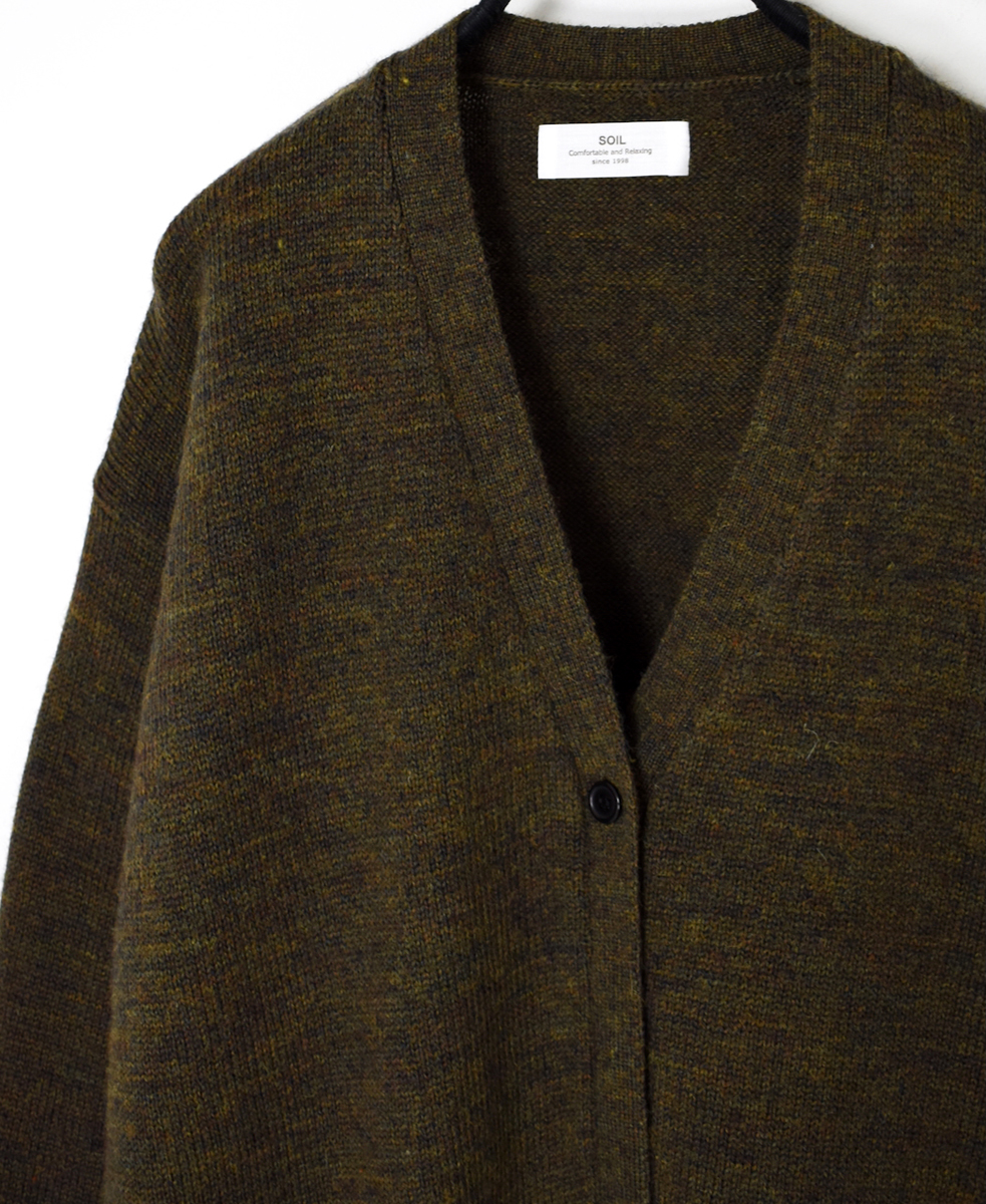 GNSL25501(カーディガン) 7GG 2PLY PLAIN STITCH COTSWOLDS V-NECK 1BUTTON CARDIGAN