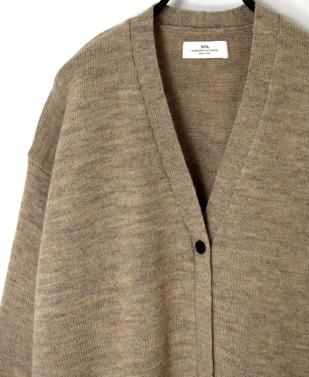 GNSL25501(カーディガン) 7GG 2PLY PLAIN STITCH COTSWOLDS V-NECK 1BUTTON CARDIGAN