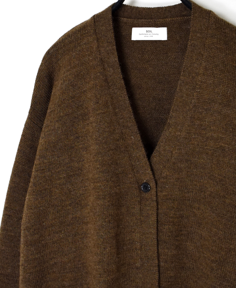 GNSL25501(カーディガン) 7GG 2PLY PLAIN STITCH COTSWOLDS V-NECK 1BUTTON CARDIGAN