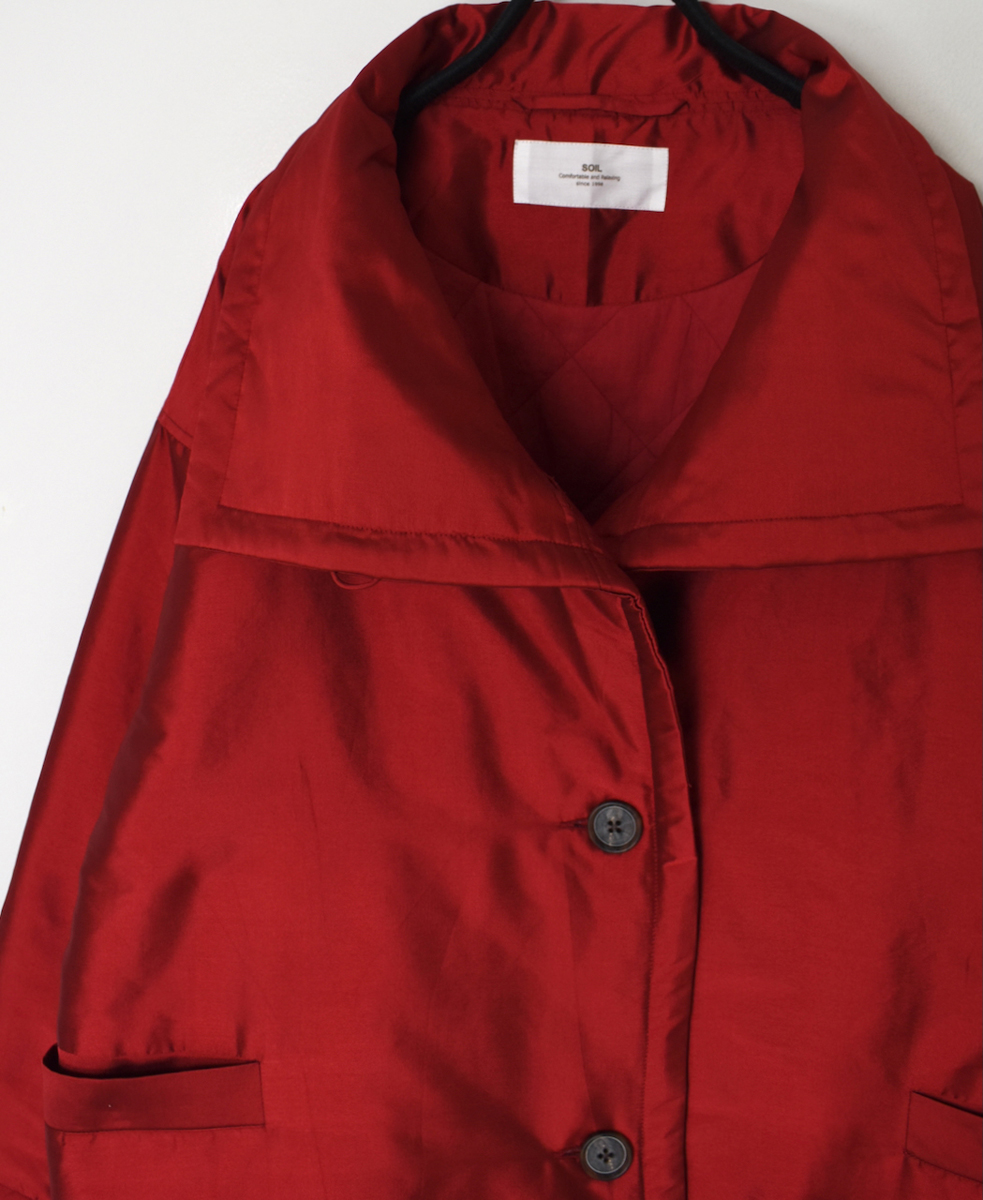NSL25521(ジャケット)PADDED POLYESTER PLAIN HIGH COLLAR JACKET