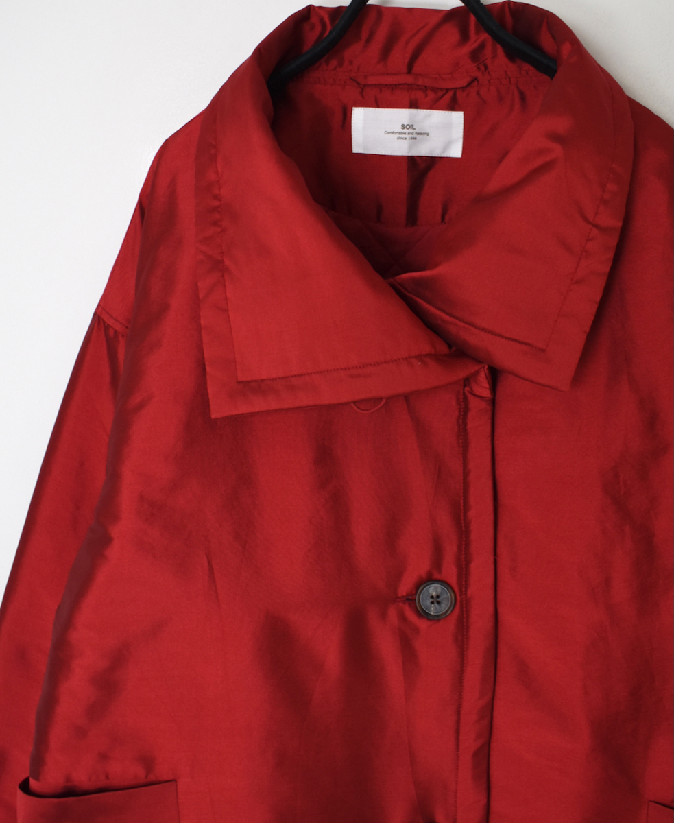 NSL25521(ジャケット)PADDED POLYESTER PLAIN HIGH COLLAR JACKET