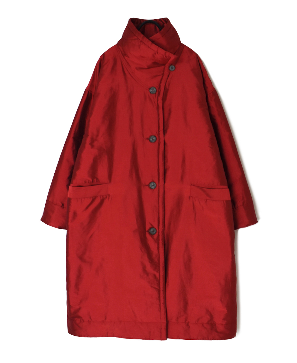 NSL25522(コート)PADDED POLYESTER PLAIN HIGH COLLAR COAT