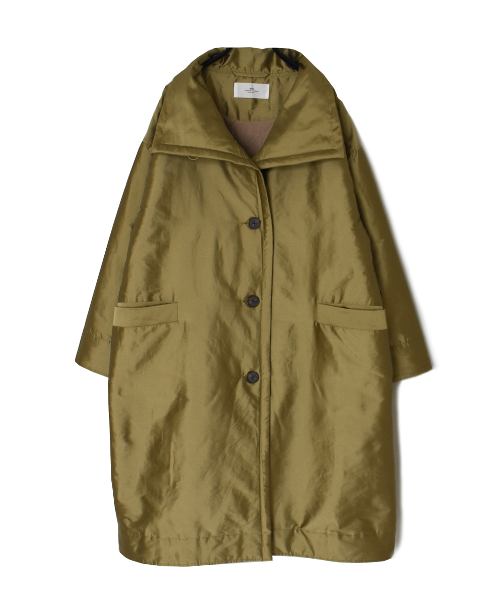 NSL25522(コート)PADDED POLYESTER PLAIN HIGH COLLAR COAT