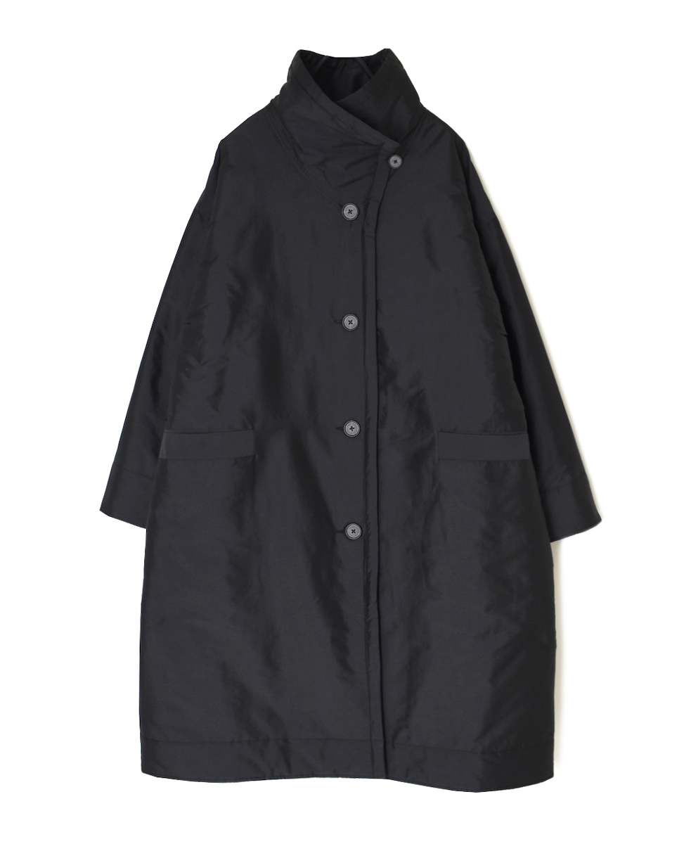NSL25522(コート)PADDED POLYESTER PLAIN HIGH COLLAR COAT