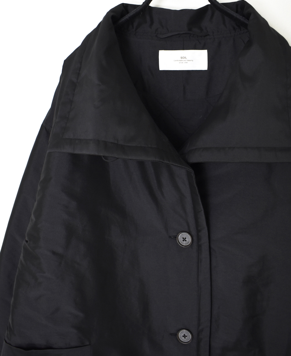 NSL25522(コート)PADDED POLYESTER PLAIN HIGH COLLAR COAT