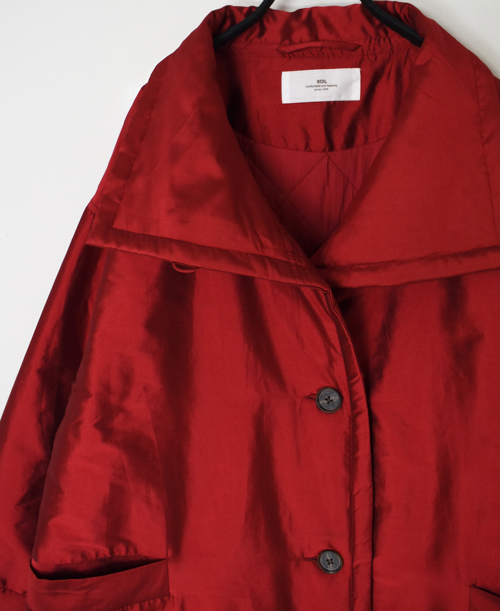 NSL25522(コート)PADDED POLYESTER PLAIN HIGH COLLAR COAT