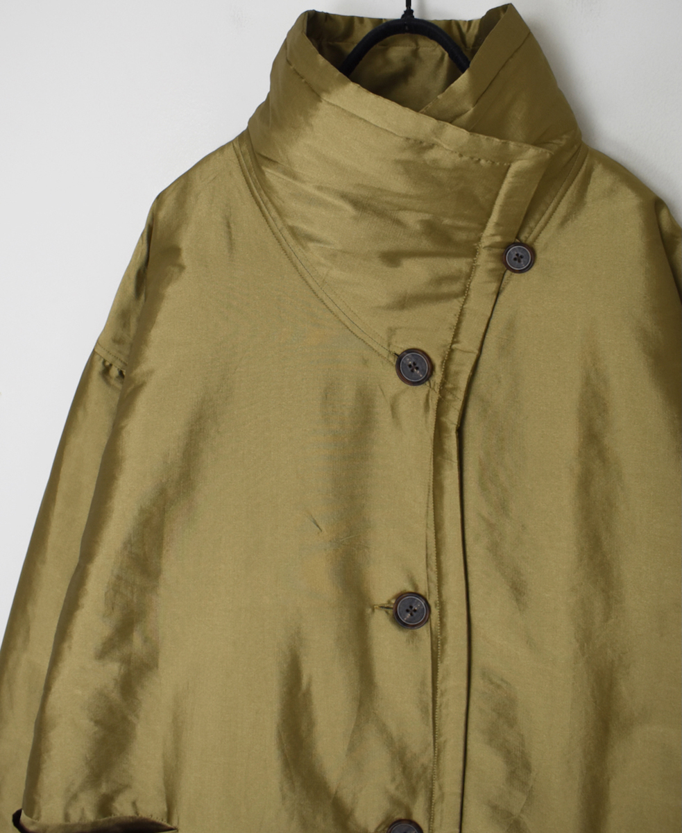 NSL25522(コート)PADDED POLYESTER PLAIN HIGH COLLAR COAT