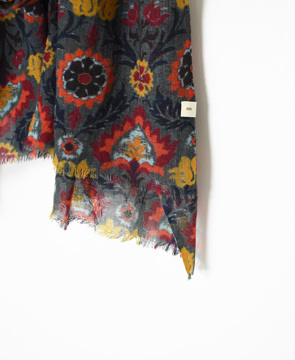 NSL25511(ストール) WOOL FLOWER PRINT STOLE