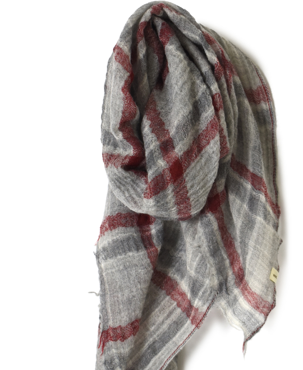 NSL25512(ストール) WOOL CHECK SQUARE STOLE