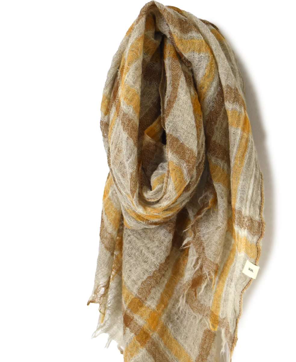 NSL25512(ストール) WOOL CHECK SQUARE STOLE