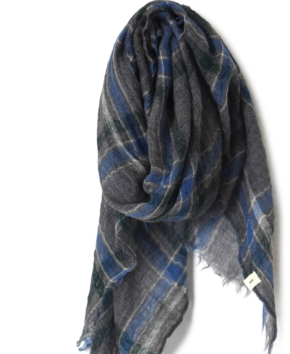 NSL25512(ストール) WOOL CHECK SQUARE STOLE