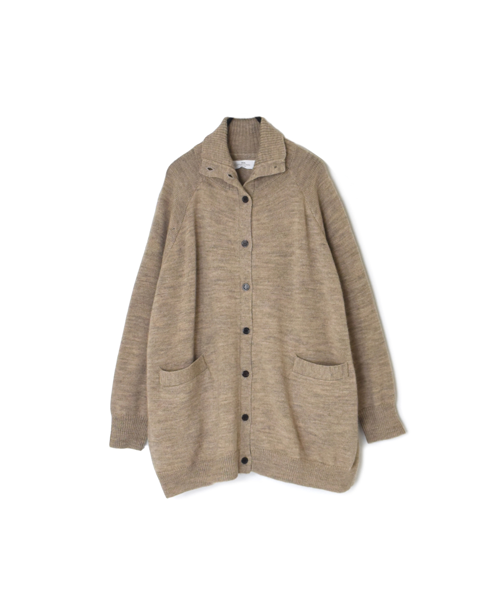 GNSL23801 (カーディガン) 7GG 2PLY PLAIN STITCH COTSWOLDS TURTLE NECK BUTTON CARDIGAN