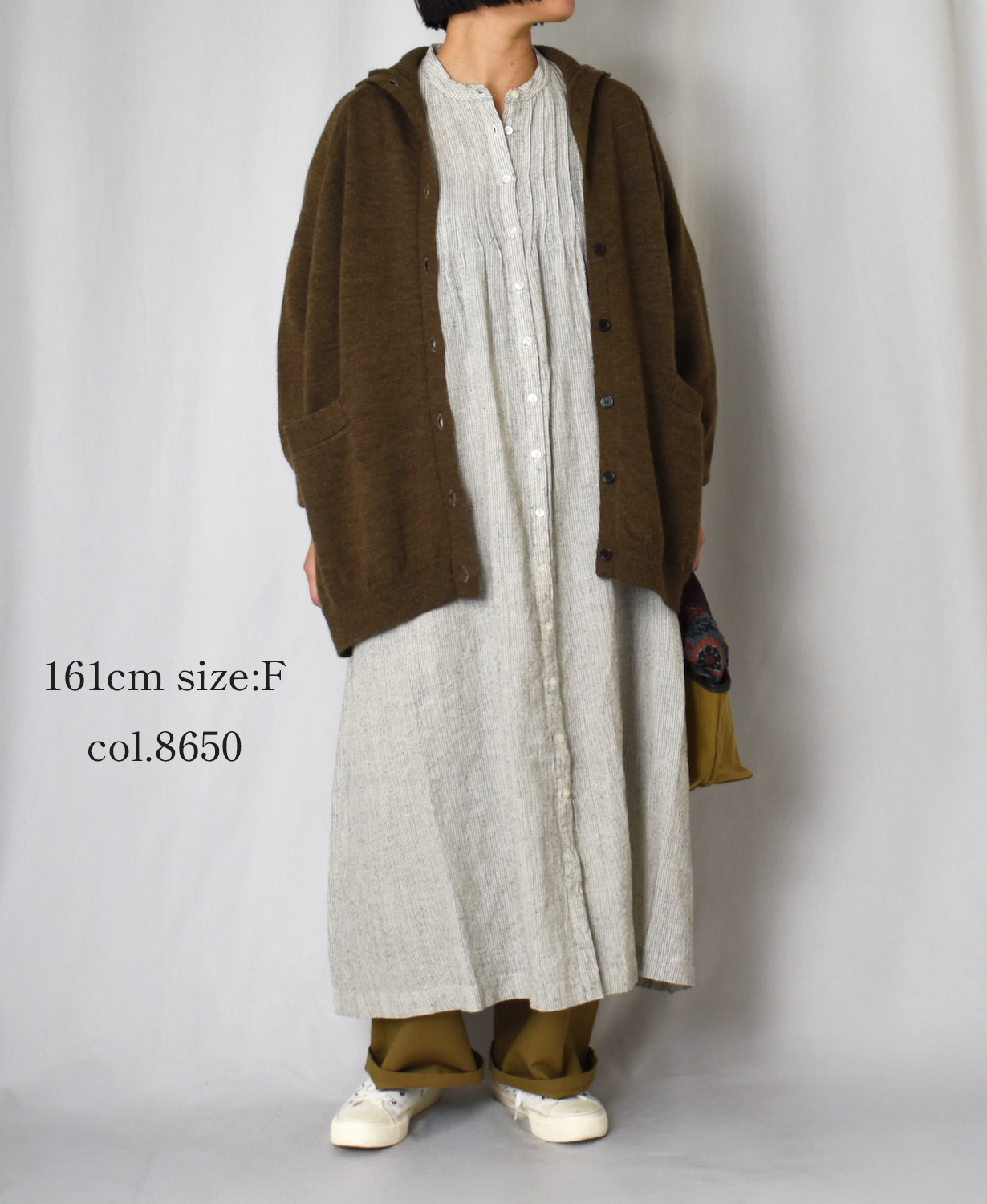 GNSL23801 (カーディガン) 7GG 2PLY PLAIN STITCH COTSWOLDS TURTLE NECK BUTTON CARDIGAN