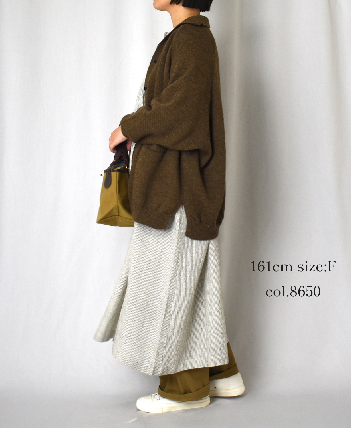 GNSL23801 (カーディガン) 7GG 2PLY PLAIN STITCH COTSWOLDS TURTLE NECK BUTTON CARDIGAN