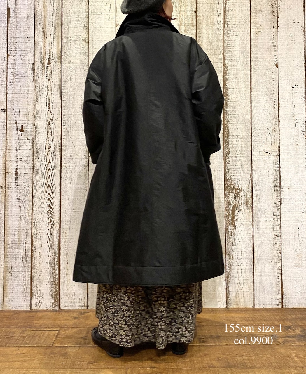 NSL25522(コート)PADDED POLYESTER PLAIN HIGH COLLAR COAT