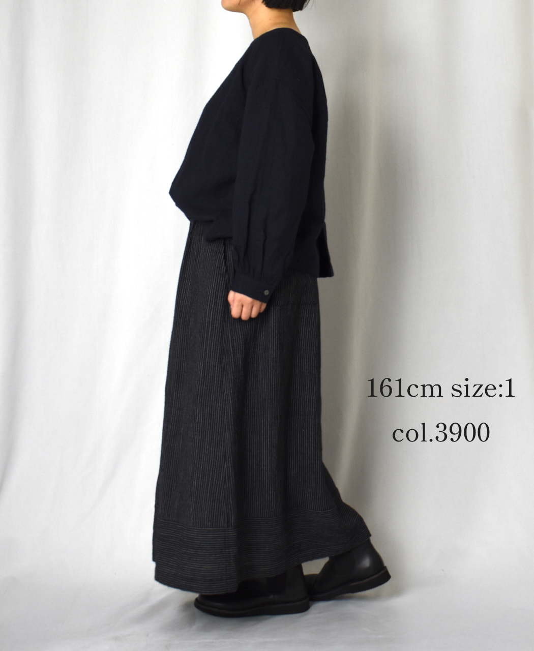 INSL25702(シャツ) WOOL/LINEN PLAIN BOAT NECK PULLOVER WITH BACK SIDE PLEATS