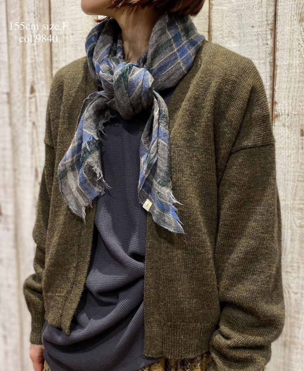 NSL25512(ストール) WOOL CHECK SQUARE STOLE