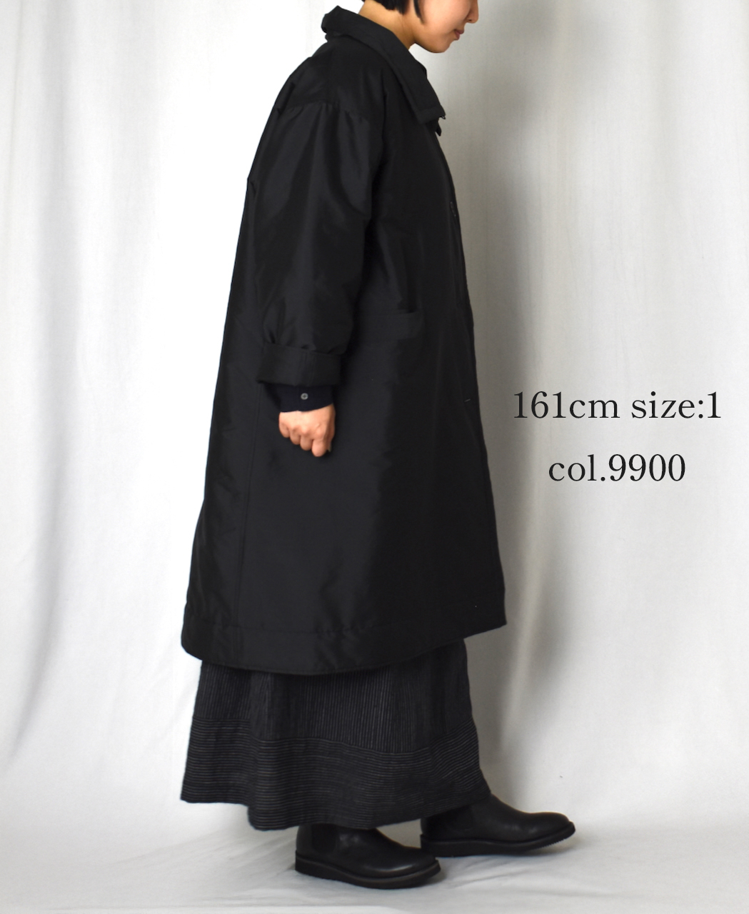NSL25522(コート)PADDED POLYESTER PLAIN HIGH COLLAR COAT