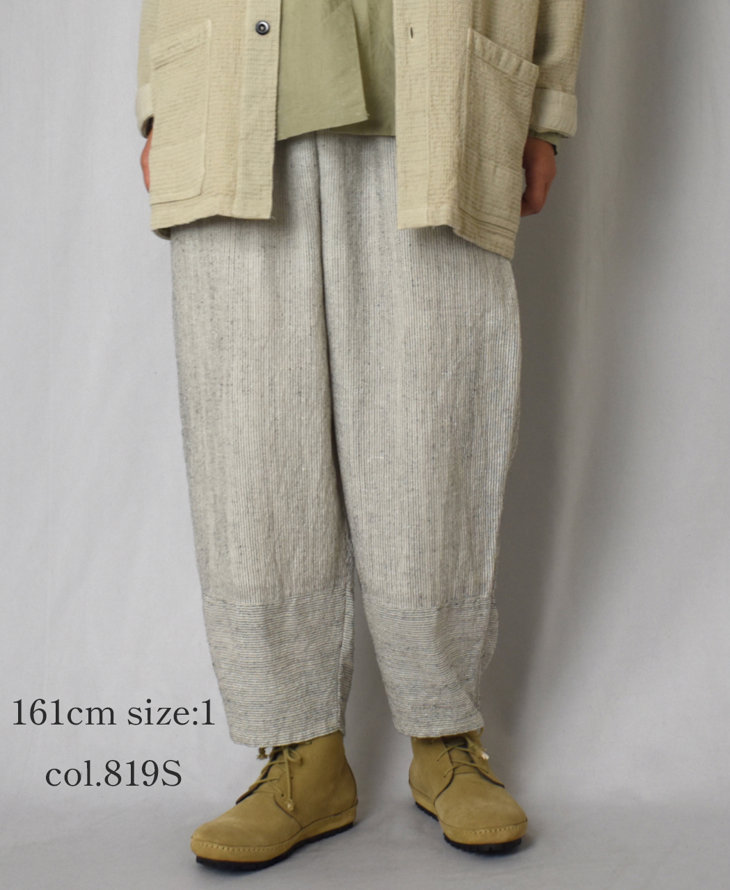 INSL25716(パンツ) WOOL/LINEN STRIPE EASY PANTS