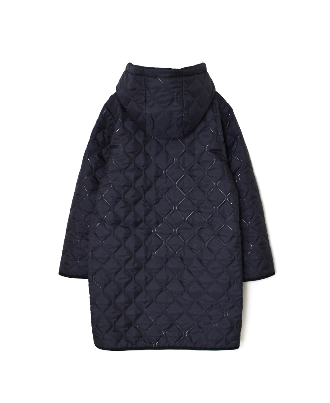 NAM2554(コート) PLAIN POLYESTER×FREECE HEAT QUILT REVERSIBLE HIGH COLLAR HOODED COAT
