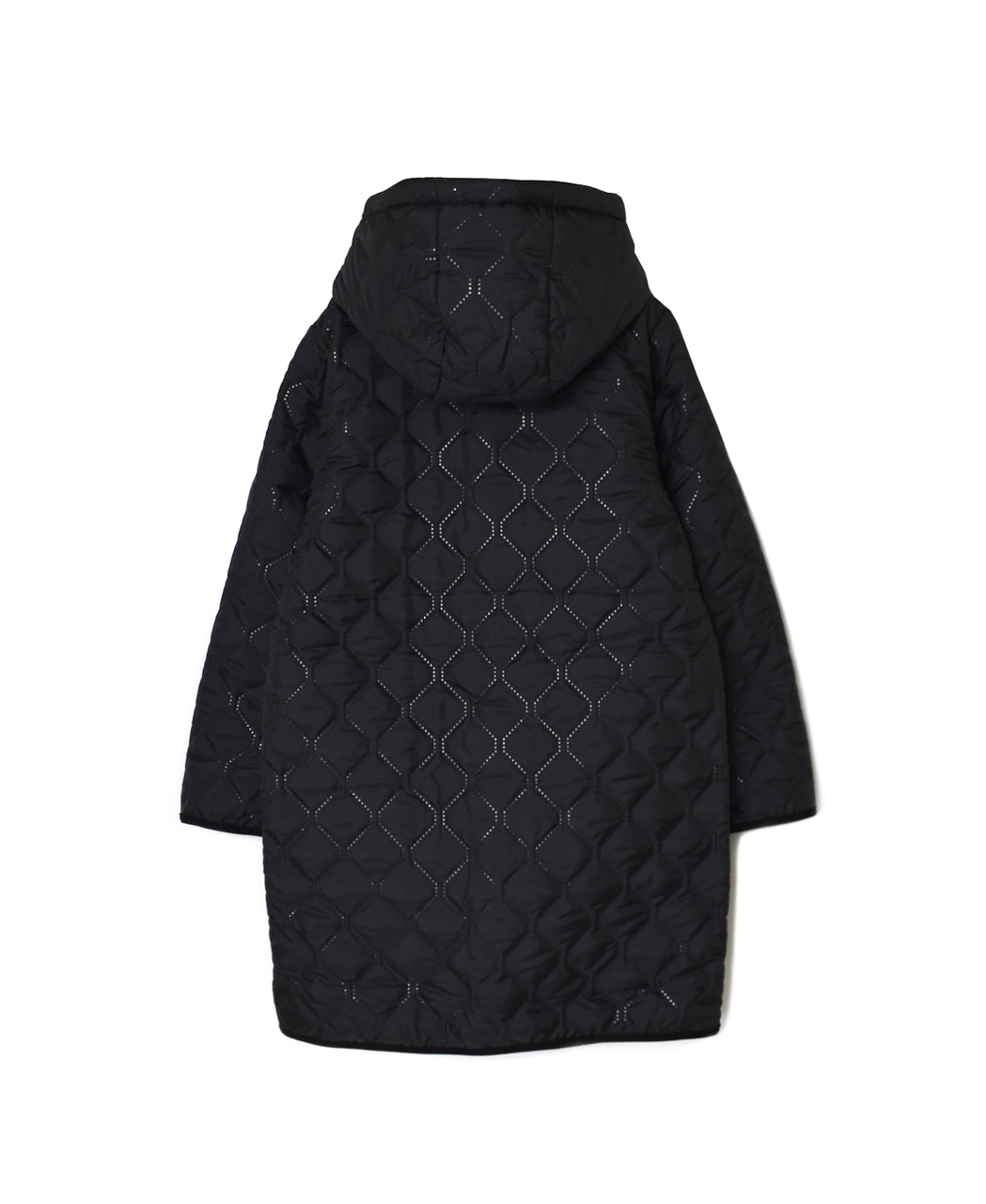 NAM2554(コート) PLAIN POLYESTER×FREECE HEAT QUILT REVERSIBLE HIGH COLLAR HOODED COAT