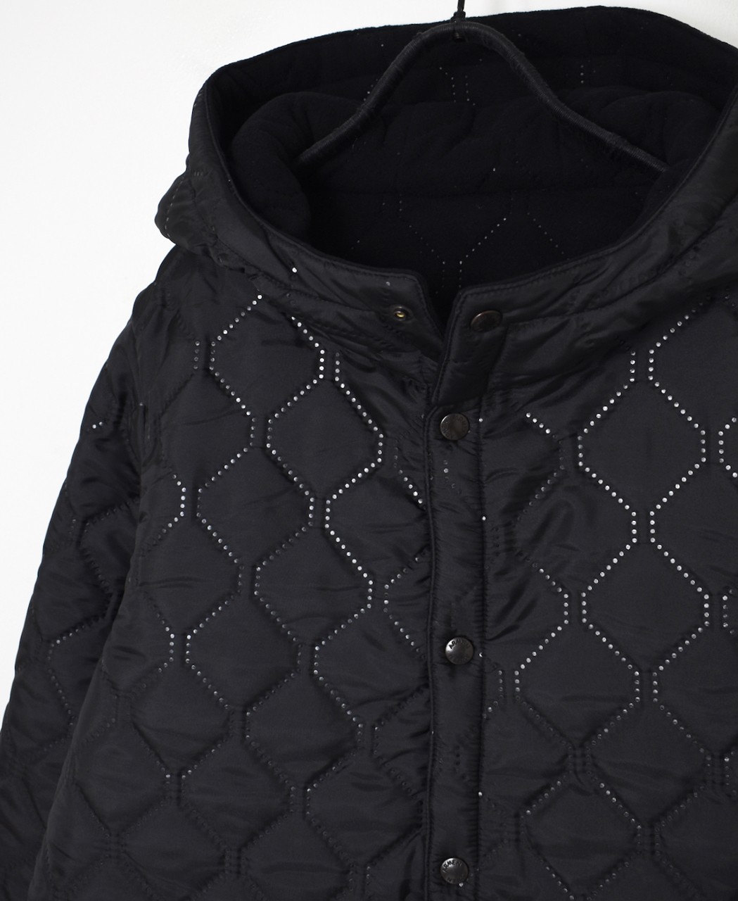 NAM2554(コート) PLAIN POLYESTER×FREECE HEAT QUILT REVERSIBLE HIGH COLLAR HOODED COAT