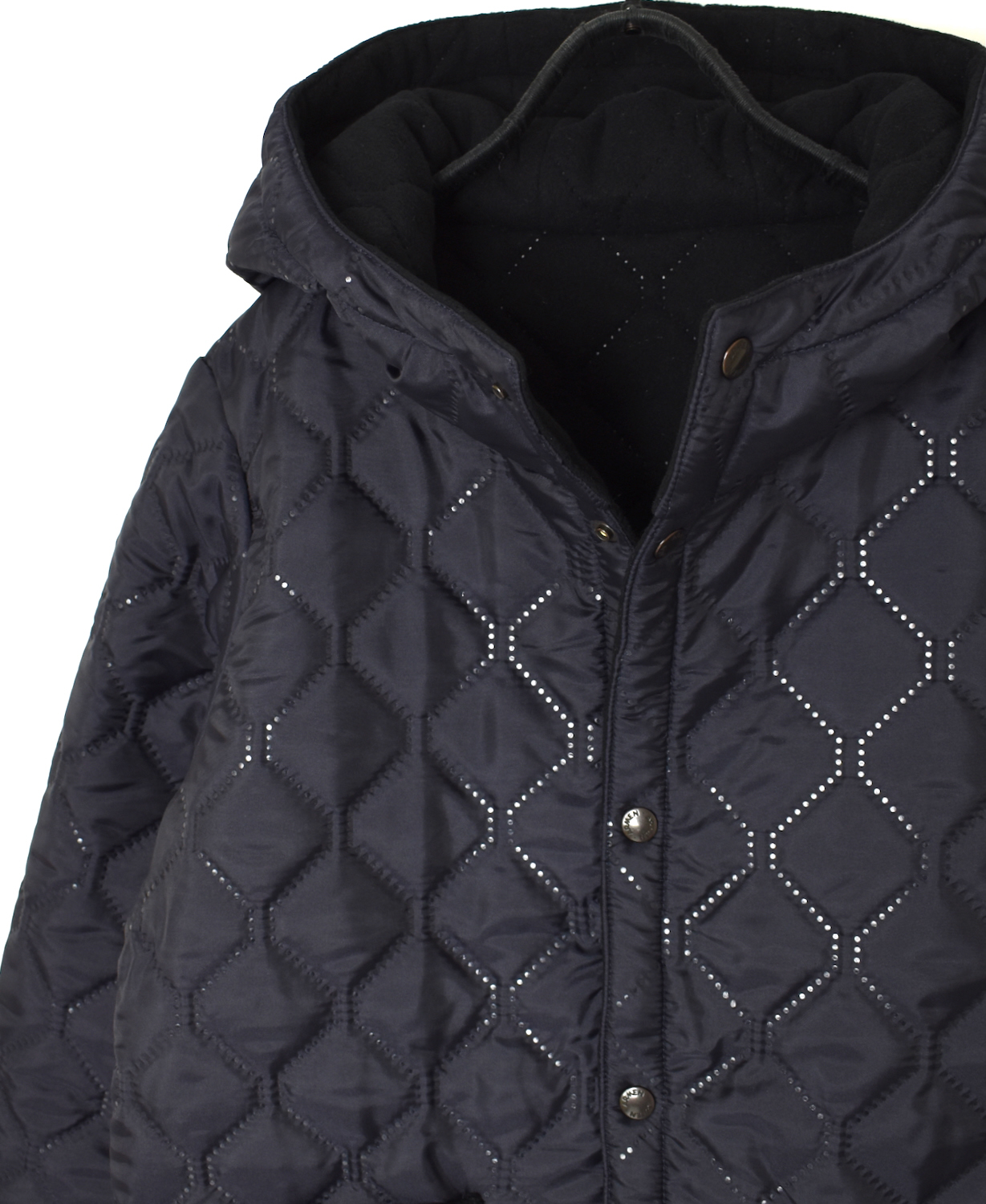 NAM2556(ジャケット) PLAIN POLYESTER×FREECE HEAT QUILT REVERSIBLE HIGH COLLAR HOODED JACKET