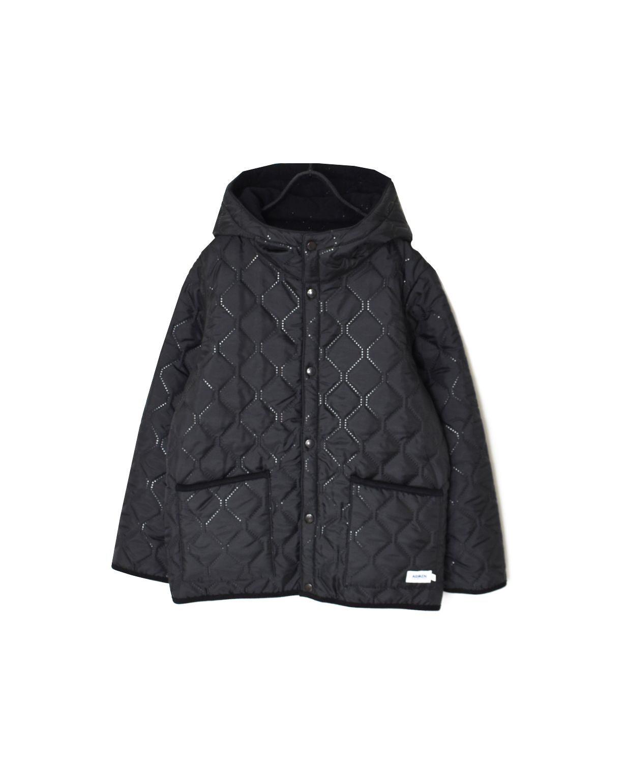 NAM2556(ジャケット) PLAIN POLYESTER×FREECE HEAT QUILT REVERSIBLE HIGH COLLAR HOODED JACKET