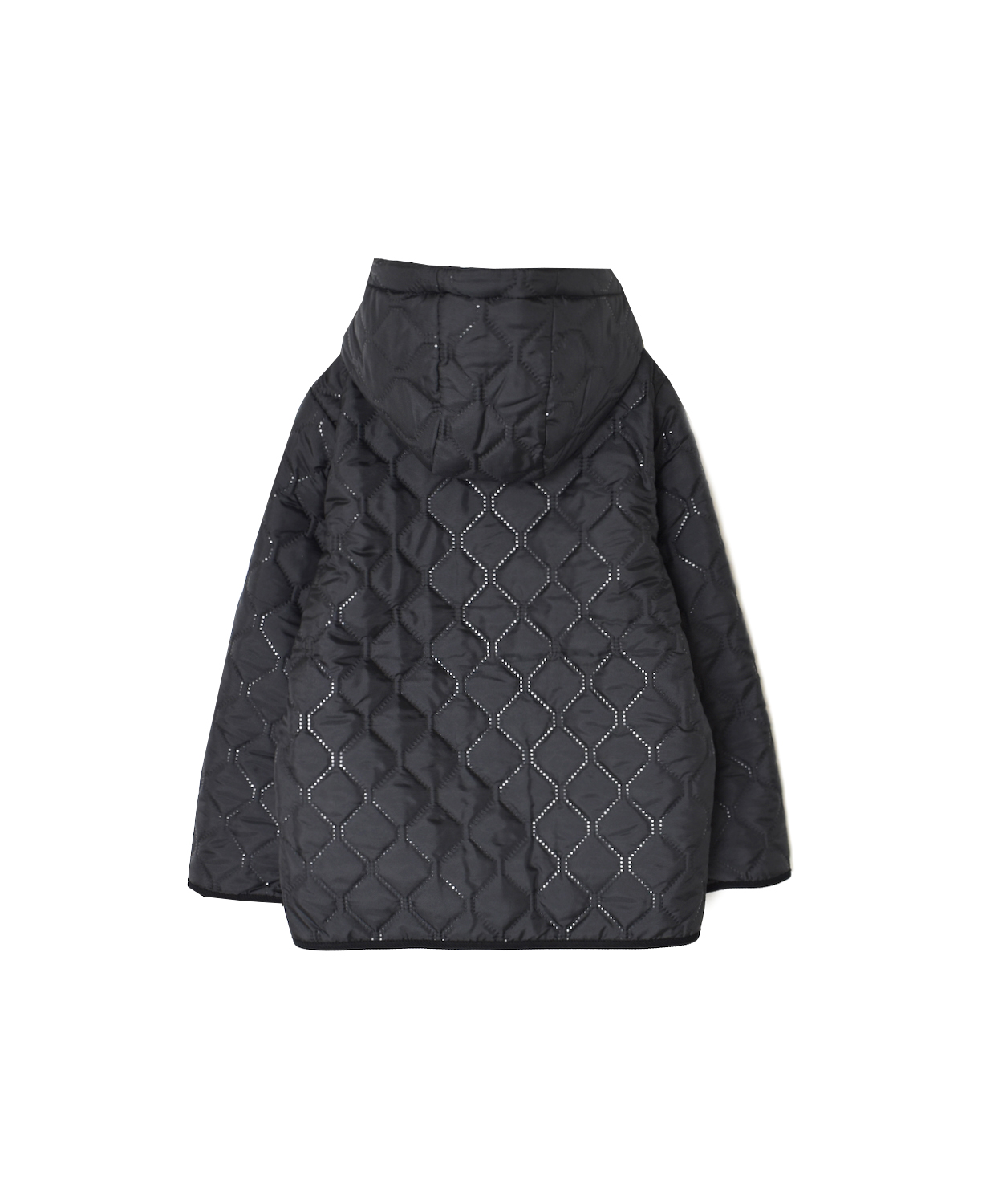 NAM2556(ジャケット) PLAIN POLYESTER×FREECE HEAT QUILT REVERSIBLE HIGH COLLAR HOODED JACKET