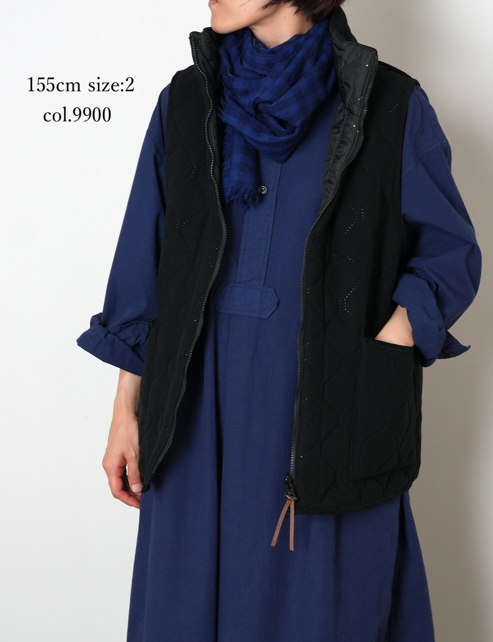 NAM2253 (ベスト) POLYxFLEECE HEAT QUILT HIGH-NECK FULL DOUBLE ZIP-UP REVERSIBLE VEST
