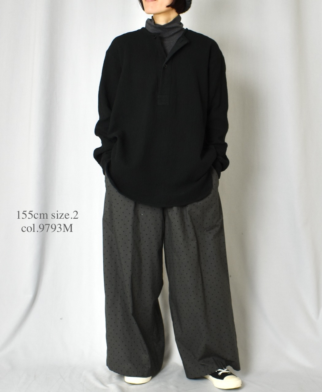 NSL25536(パンツ) 40s POPLIN DOT PRINT WIDE EASY PANTS