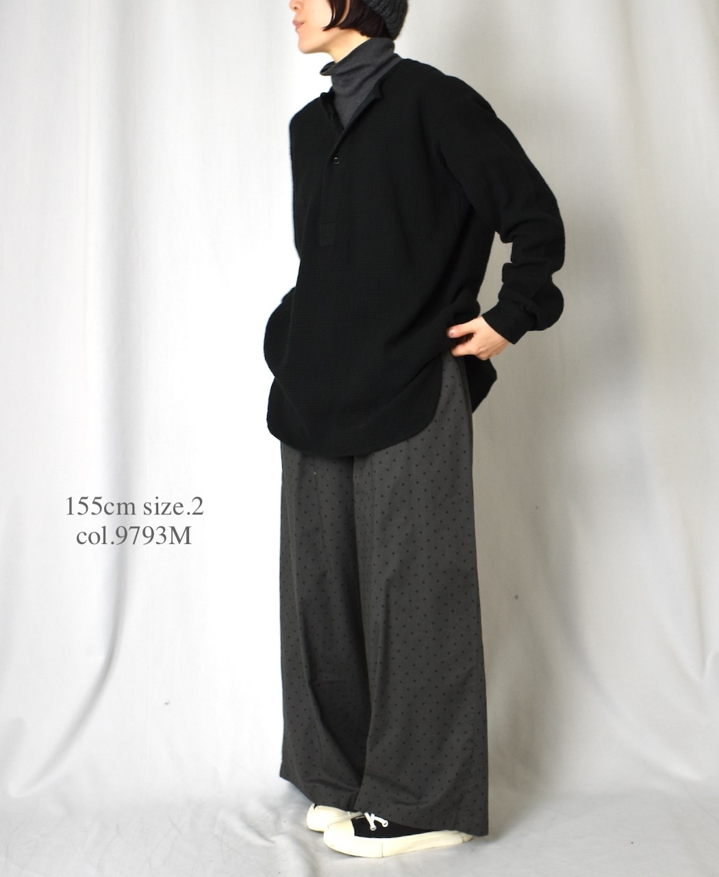 NSL25536(パンツ) 40s POPLIN DOT PRINT WIDE EASY PANTS