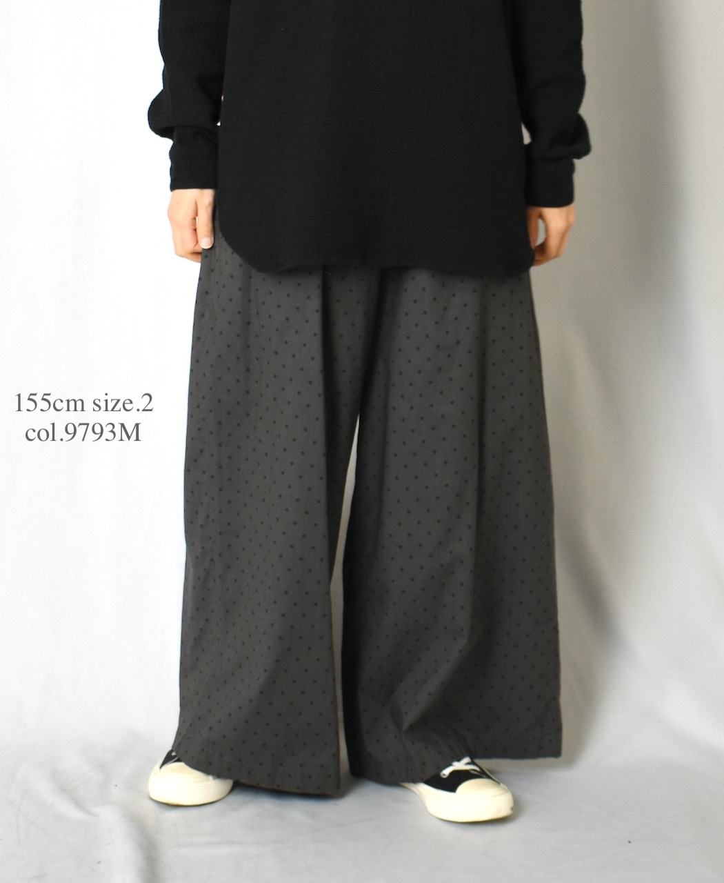 NSL25536(パンツ) 40s POPLIN DOT PRINT WIDE EASY PANTS