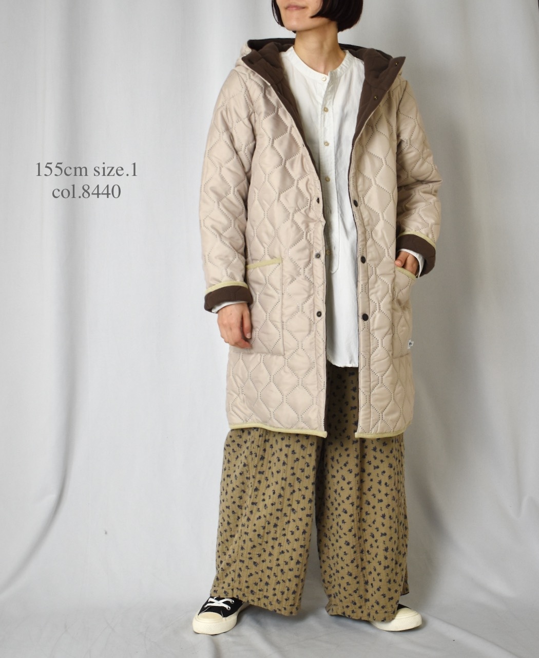 INAM2565GFD (パンツ) DOUBLE GAUZE FLOWER PRINT GATHERED EASY PANTS WITH LINING