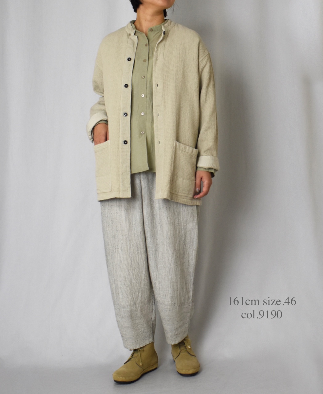 INHT2572WPD(ジャケット) WAFFLE PLAIN OVERDYE STAND COLLAR COVER ALL