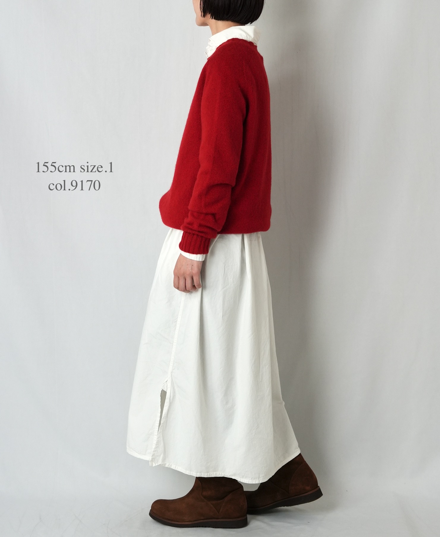 INAM2555PD(ワンピース) 40s POPLIN OVER DYE WORK GATHERED SHIRT DRESS