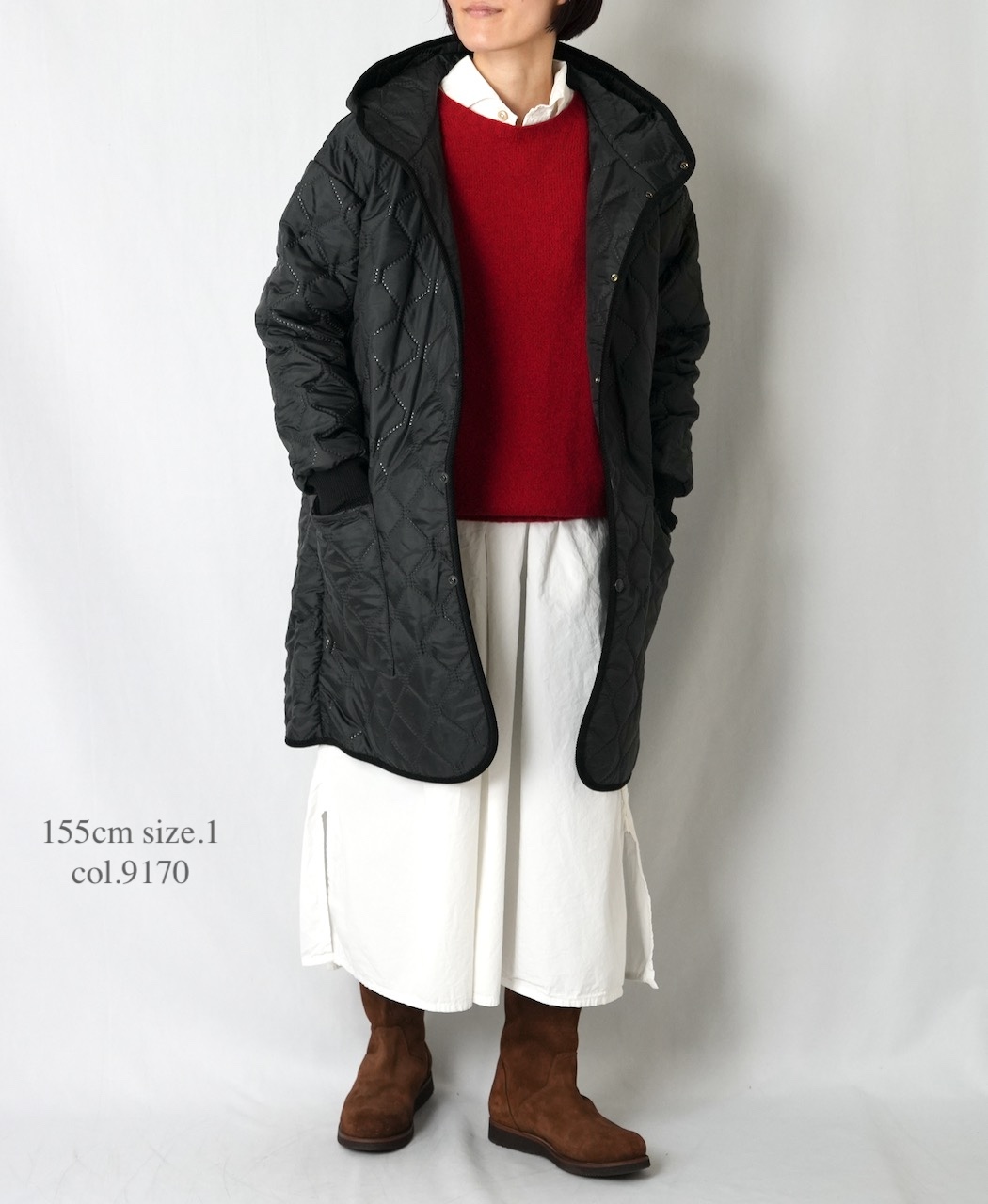 INAM2555PD(ワンピース) 40s POPLIN OVER DYE WORK GATHERED SHIRT DRESS